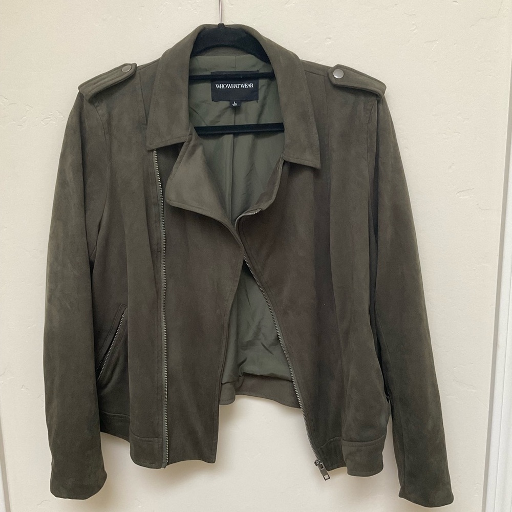 Who What Wear Jacket in Faux Suede